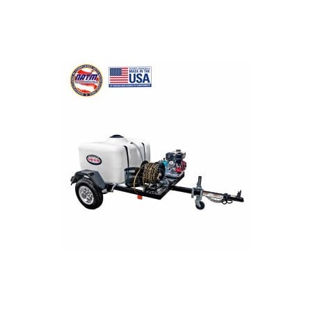 Fna Group Simpson Mobile Trailer Gas Pressure Washer W/Honda Engine, 3800 PSI, 3.5 GPM, " Hose 3/8 95001